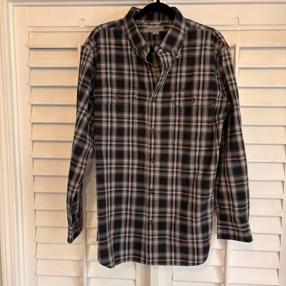 Carhartt  Relaxed Fit Plaid‎ Button Down Size Large